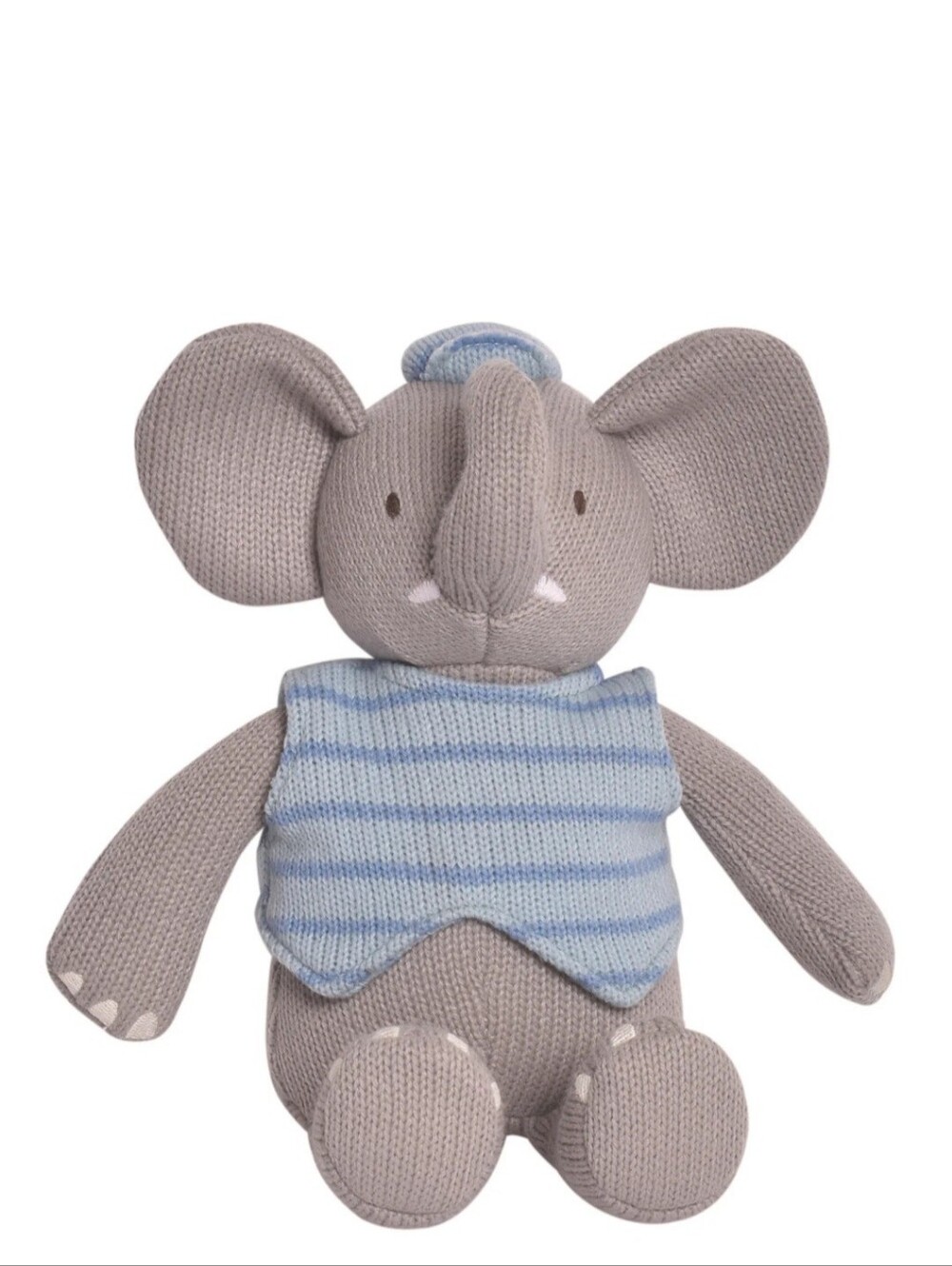 Tikiri Alvin the Elephant Knit Stuffed Animal Baby Toy - New With Tags